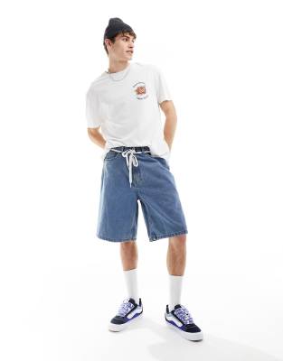 Vans Baggy Denim Shorts In Stonewash Blue