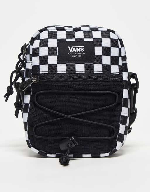 Vans – Bail Flight – Svart, schackrutig axelväska