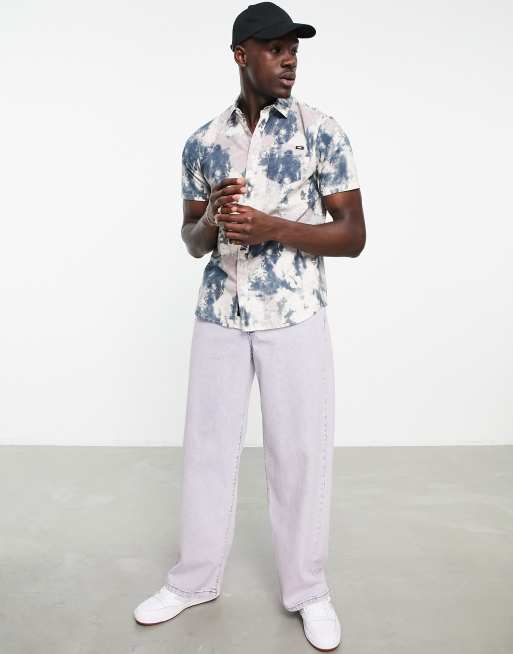 Vans banks short sleeve shirt in blue tie dye