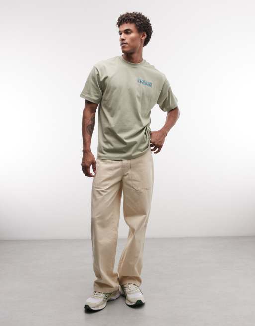 Vans - Barb Plate - Oversized T-shirt met print op de achterkant in saliegroen, 2 van 5