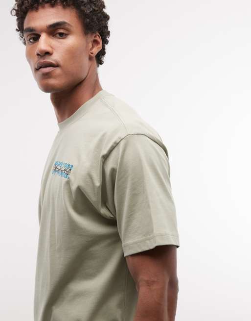 Vans - Barb Plate - Oversized T-shirt met print op de achterkant in saliegroen, 3 van 5