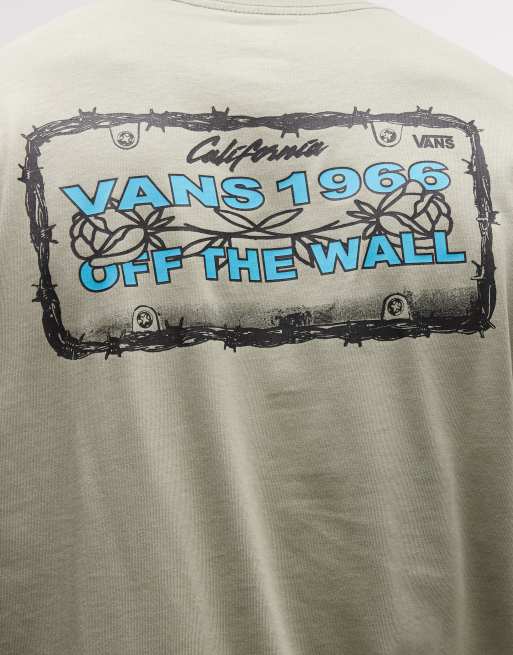 Vans - Barb Plate - Oversized T-shirt met print op de achterkant in saliegroen, 4 van 5