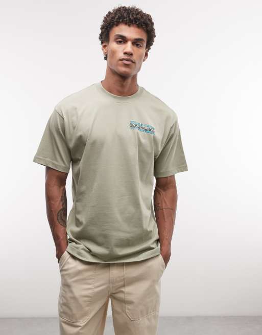 Vans - Barb Plate - Oversized T-shirt met print op de achterkant in saliegroen, 5 van 5