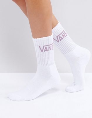 Vans Basic Crew Ankle Socks In White 