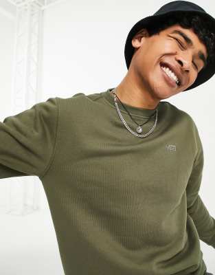 Vans Basic crewneck fleece sweatshirt in khaki