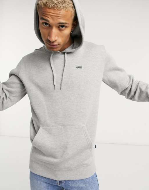 Vans Basic Small Logo fleece hoodie in grey ASOS