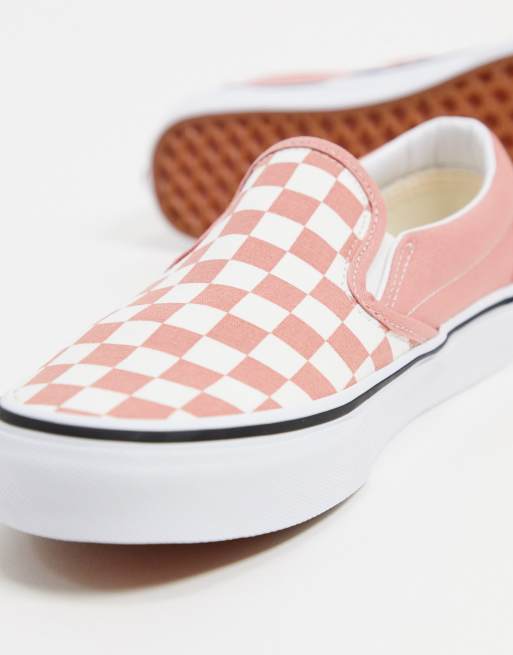 Vans Baskets enfiler carreaux Rose