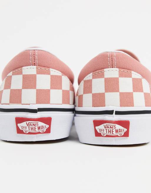 Vans Baskets enfiler carreaux Rose