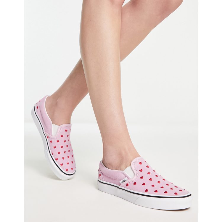 Vans Baskets enfiler avec c urs Rose pastel