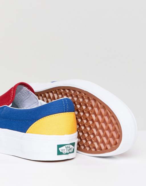Vans Baskets enfiler color block dans des couleurs primaires