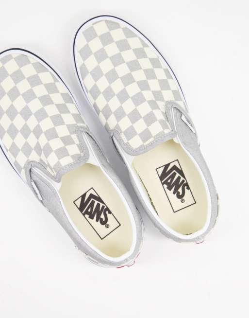 Vans Baskets enfiler motif damier Gris