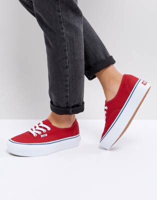 vans rouge plateforme