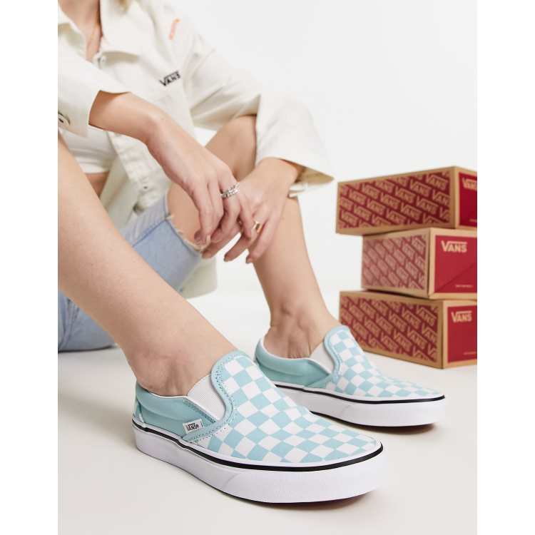 Vans damier cheap bleu clair