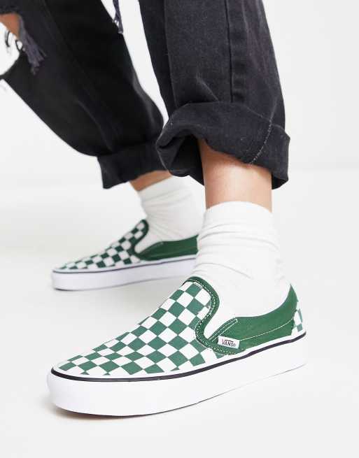 Vans Baskets classiques enfiler avec motif damier Vert