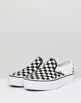 vans slip on platform damier