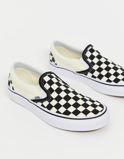 Vans Baskets sans lacets motif damier Noir et blanc ASOS