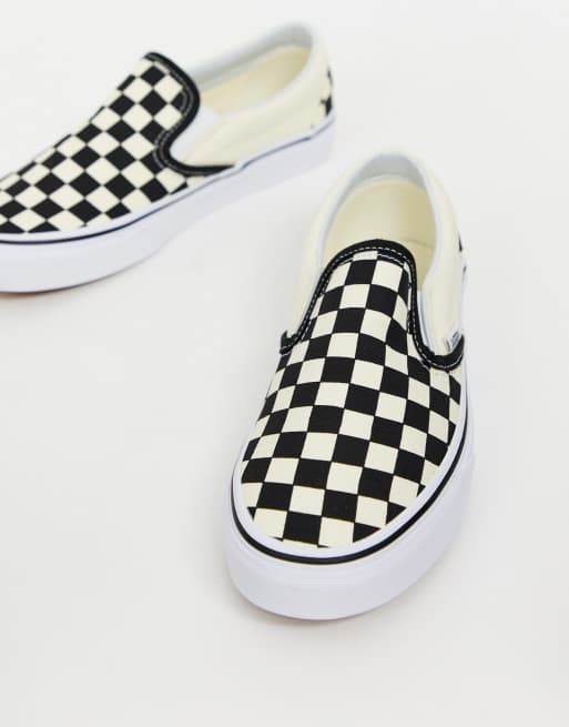 Vans Baskets sans lacets motif damier Noir et blanc ASOS