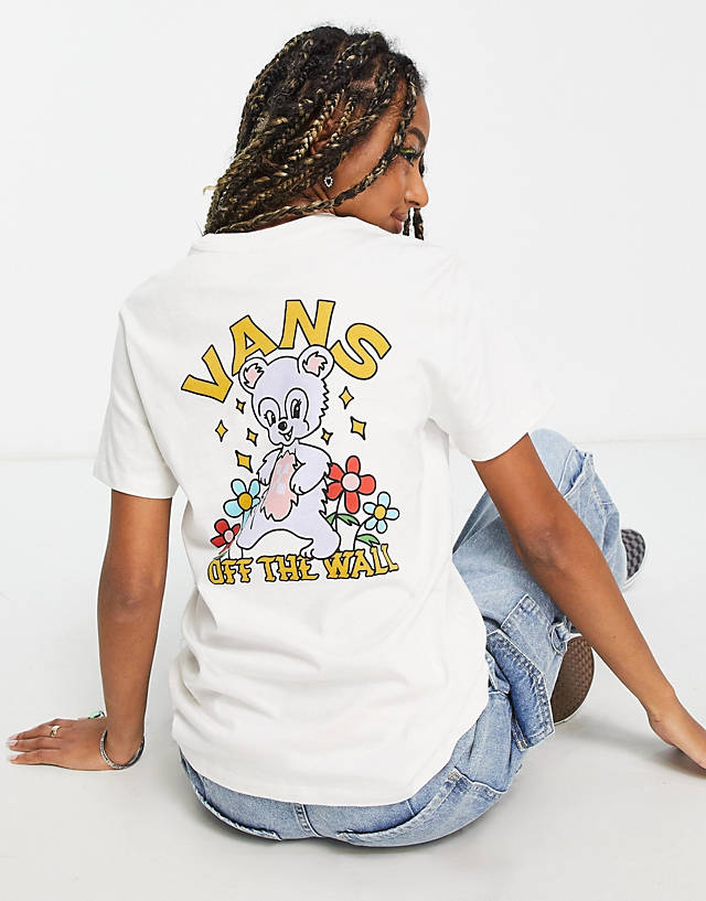 Vans - bear with me back print t-shirt in off white