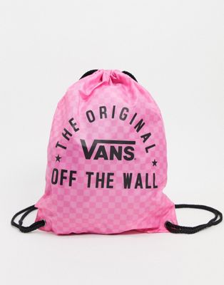 Loosen back Lodging Vans Benched bag in fuchsia pink checkerboard | ASOS