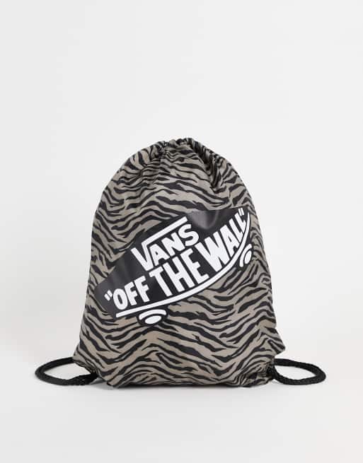 Vans - Benched - Rygsæk med løbesnor i sort zebraprint