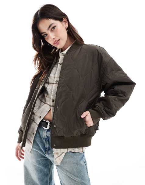 Vans Bennett quilted bomber jacket in turkish coffee - view 1