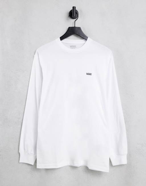 Vans – Biały T-shirt z długimi rękawami i logo