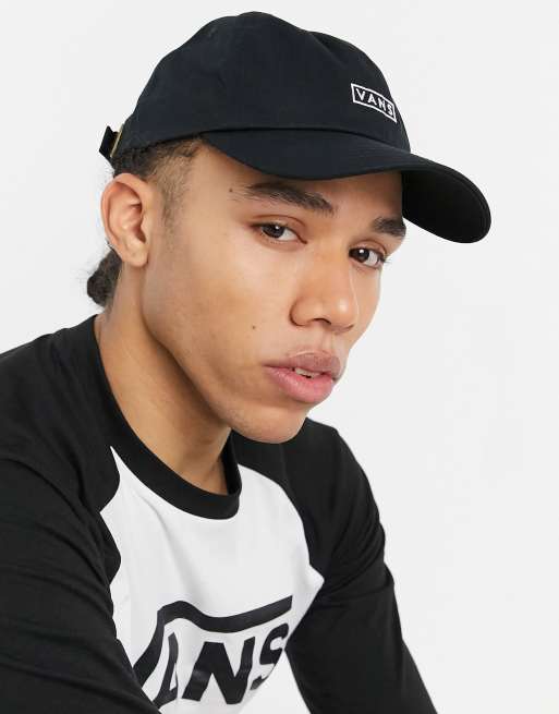 Vans – Bill – Schwarze Jockey-Kappe mit gebogenem Schirm