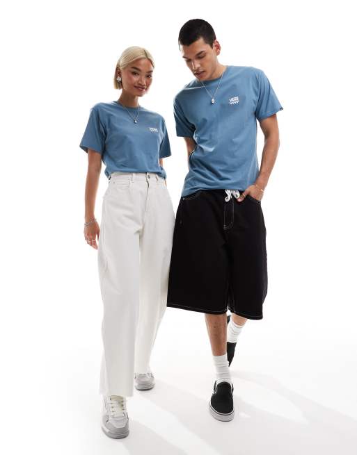 Vans – Blå, kortärmad t-shirt med schackrutig logga på vänster sida av bröstet, 2 av 4