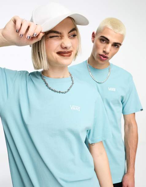 Vans – Blå t-shirt i unisex-modell med bröstlogga på vänster sida - view 1