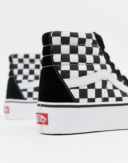 syre Tilgivende Duchess Vans Black Checkerboard Platform Sk8-Hi Sneakers | ASOS