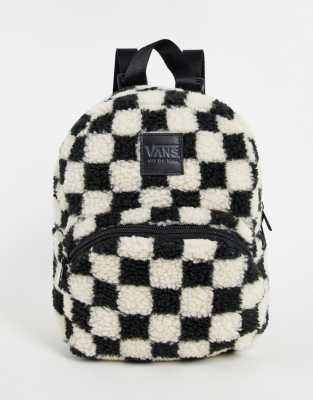 Vans Black Sheep Checkerboard Backpack In White/black ModeSens