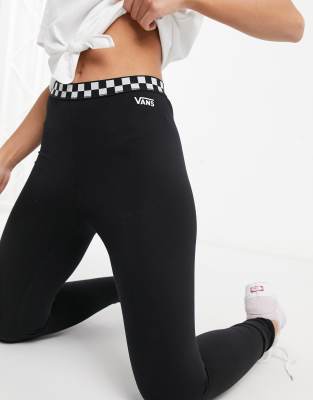 Vans Bladez Checkerboard Leggings In Black, VN0A5AN4BLK1