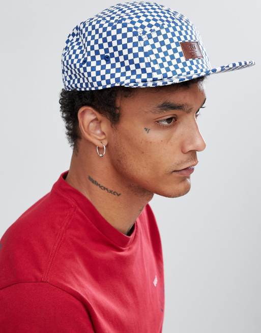 Vans – Blaue Snapback-Kappe mit Checkerboard-Muster, VN000UM2RU61
