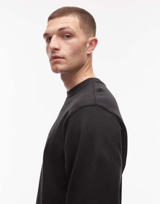 Vans blocked box central logo loose fit sweatshirt in black, 4 of 5