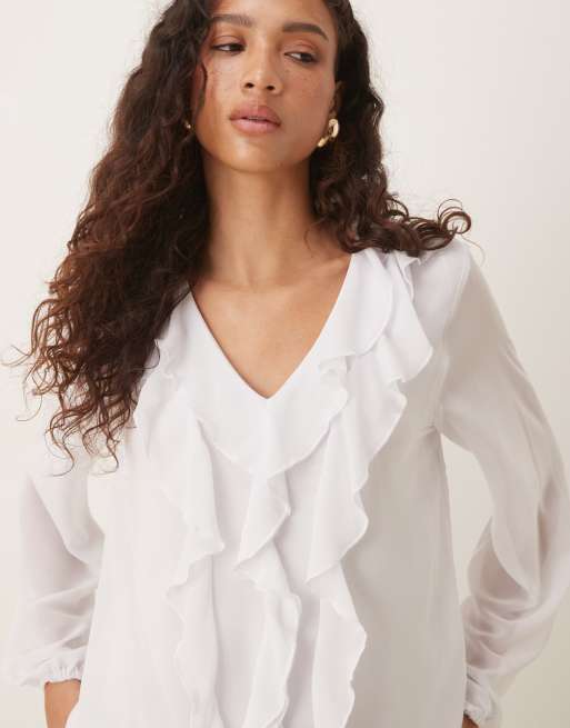 Vans - Blouse à volants - Blanc, 4 de 4