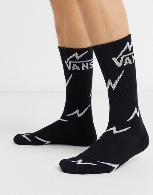 Vans Bolt Action sock in black in black