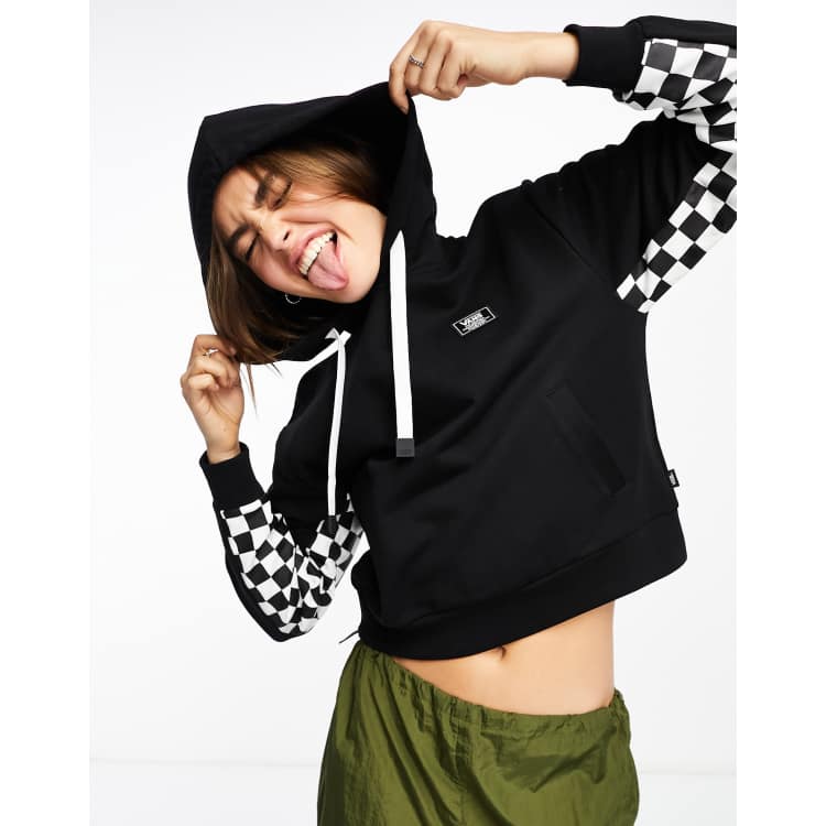 Vans checkered cropped hoodie sales