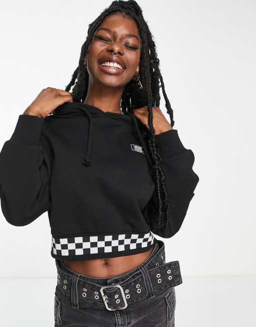 Cropped checkered hoodie sale