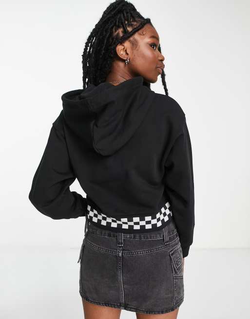 Vans cropped shop checkered hoodie