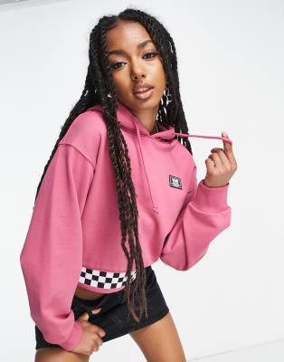 Vans Boom checker hoodie in pink