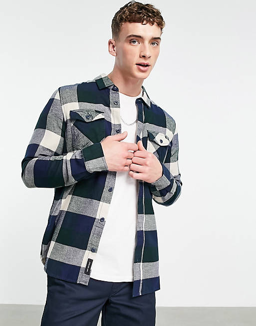  Vans Box checked flannel shirt in navy 