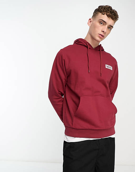 Vans box logo hoodie in burgundy | ASOS