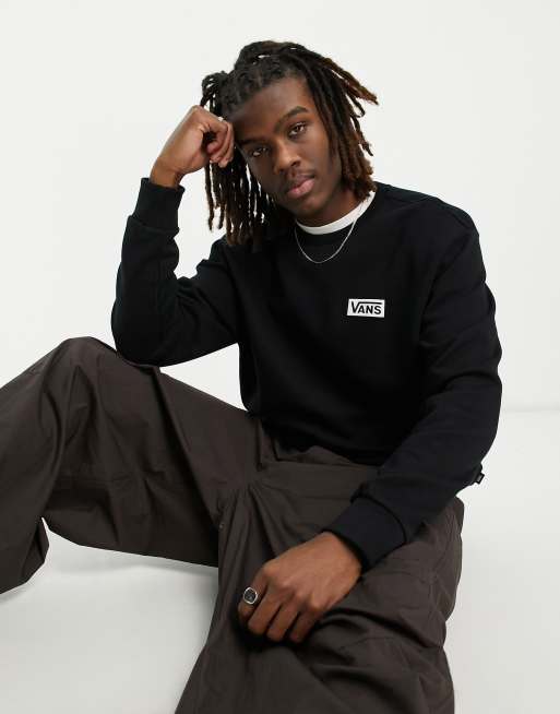 Vans box logo sweatshirt in black | ASOS