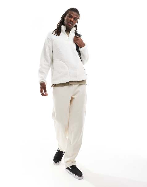 Vans boxed sherpa 1/4 zip fleece in white - view 1