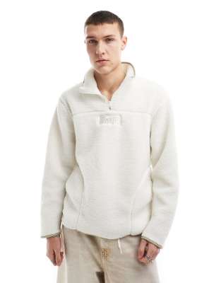 Vans Boxed Sherpa Quarter Zip Sweater In Off-white