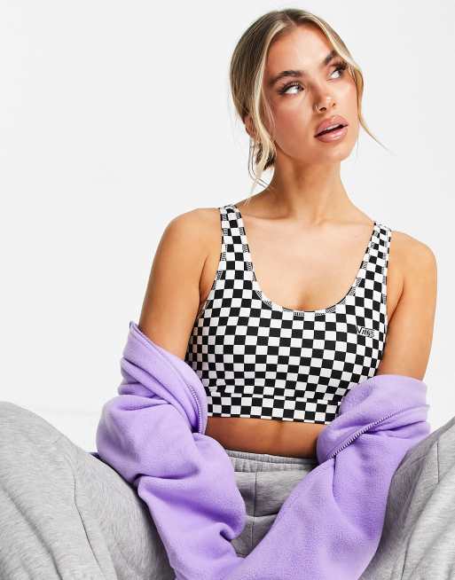 Vans bralet in black & white checkerboard (part of a set)