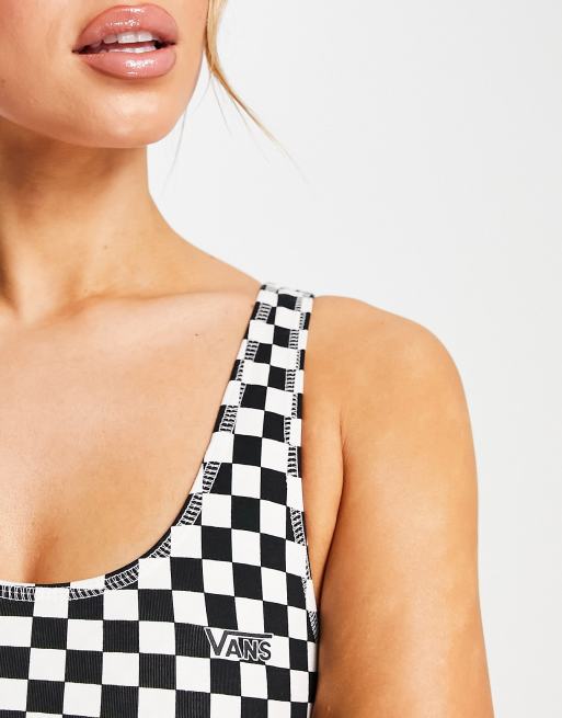 Vans bralette in black & white checkerboard - part of a set