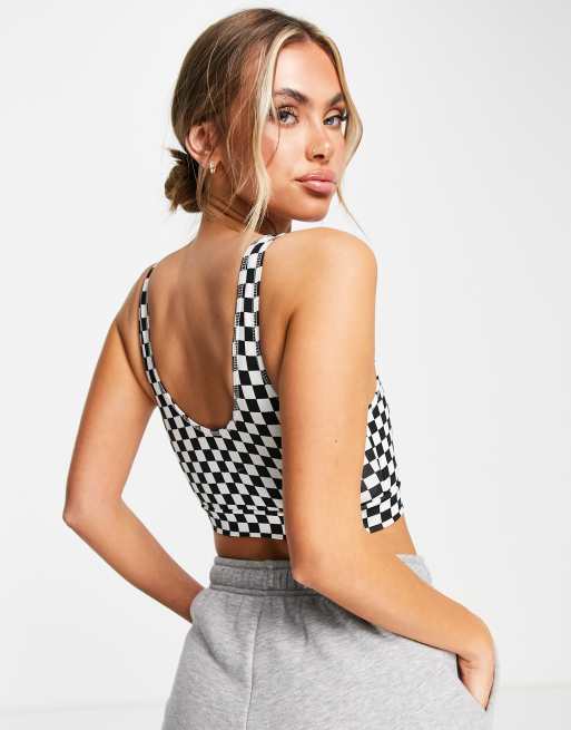 Vans legging shorts in black & white checkerboard - part of a set