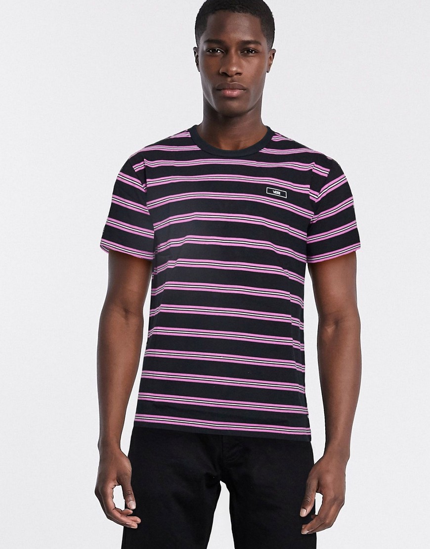 Vans Brandis short sleeve stripe t-shirt in black-Multi