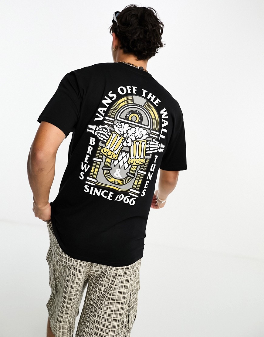 Vans brew bros tunes t-shirt with back print in black